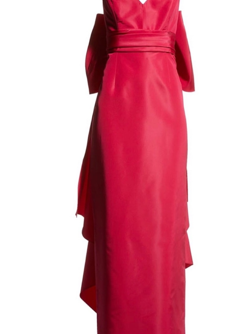 Carolina Herrera Hot Pink Backless Gown with Oversized Bow - Picture 2 of 7
